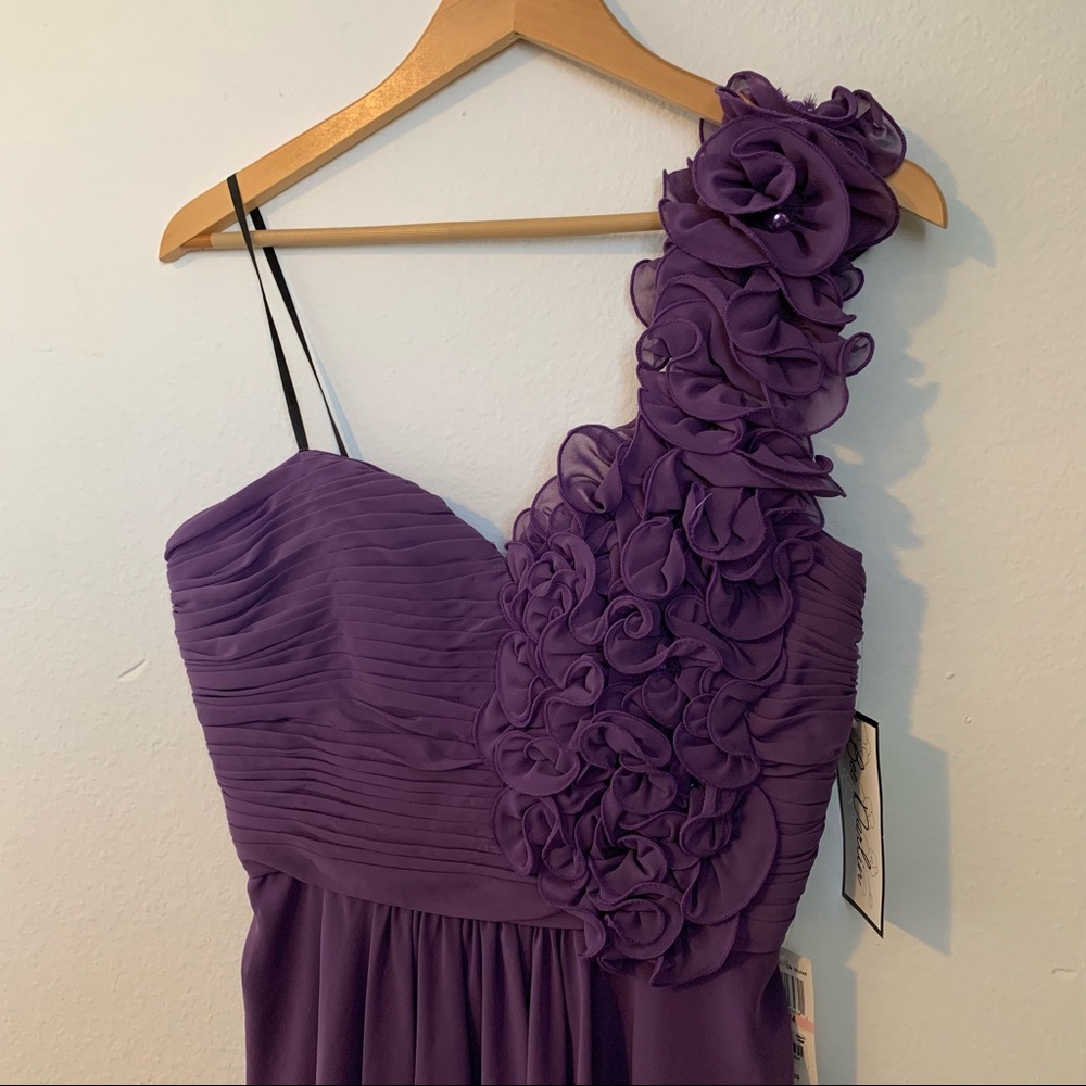 Purple ruffle mini prom dress 13/14